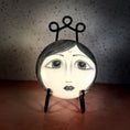 Load image into Gallery viewer, Vintage Handpainted Circular Ceramic Face Sculpture - Moon with Open Eyes - Signed J Alverez
