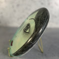 Load image into Gallery viewer, Vintage Hand Painted Circular Ceramic Face Sculpture Moon with Open Eyes & Blue Background Signed J Alverez
