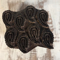 Load image into Gallery viewer, Vintage Hand Carved Wooden Printing Block Stamp with Paisley Pattern
