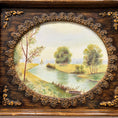 Load image into Gallery viewer, Vintage Countryside Painting of Creek w/Ornate Wood Frame - Signed by Kathy Redfern
