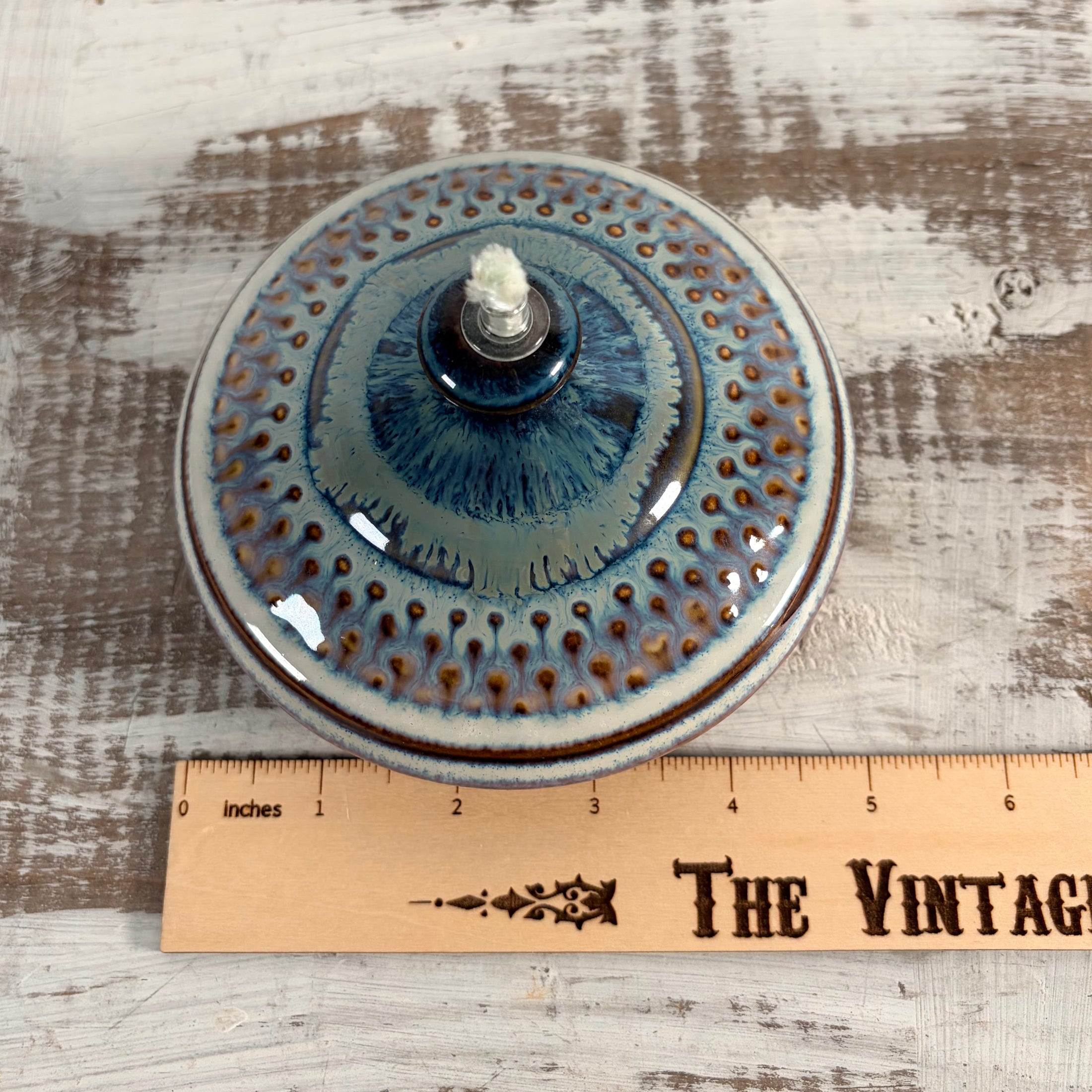 Studio Art Pottery Oil Lamp Handcrafted by Bill Campbell