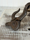 Load image into Gallery viewer, Vintage Double Pulley Barn Block & Tackle & Swivel Hook w/  Gear Locking Mechanism
