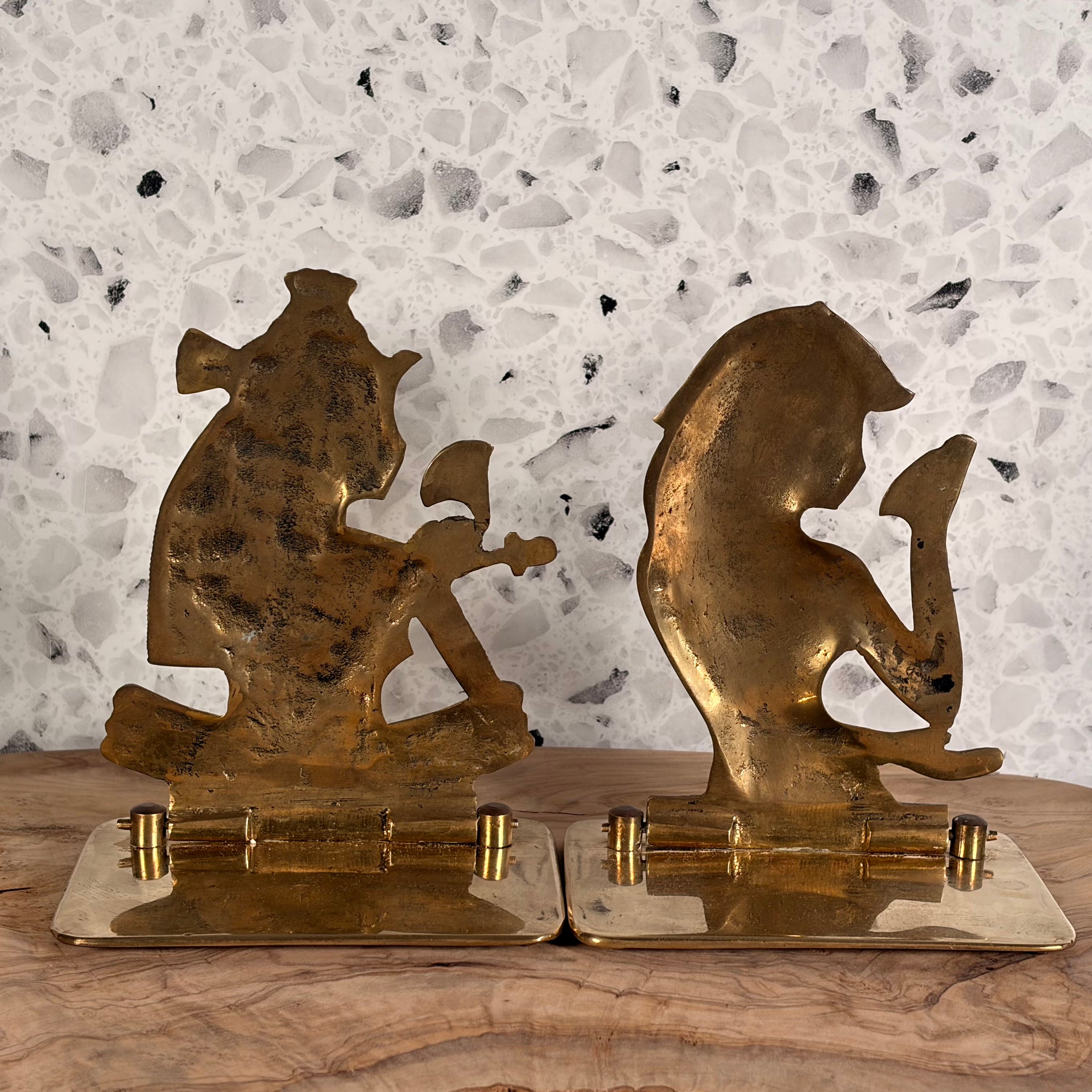 Vintage MCM Solid Brass Book Ends Depicting Images of Queen Cleopatra - Set of 2