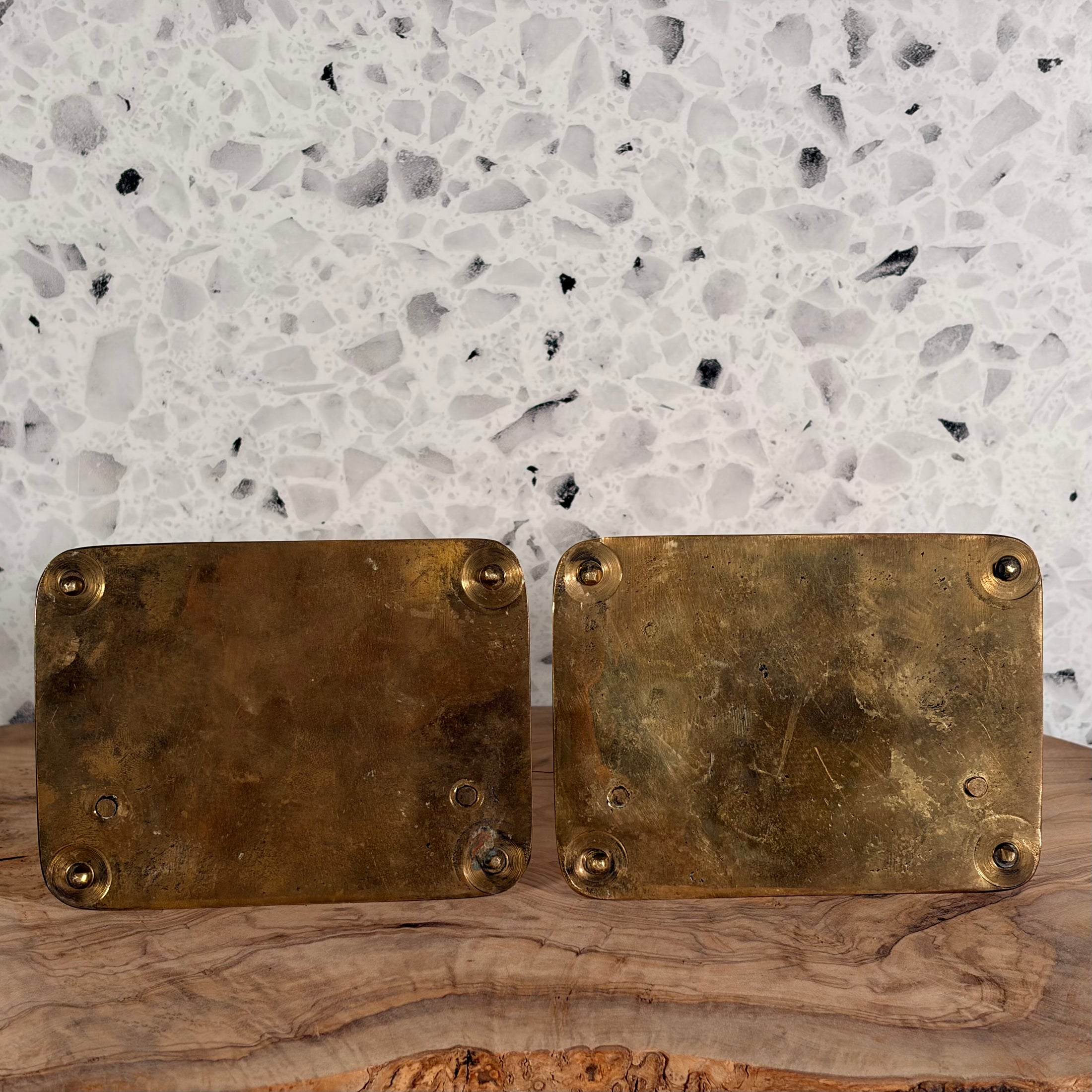 Vintage MCM Solid Brass Book Ends Depicting Images of Queen Cleopatra - Set of 2