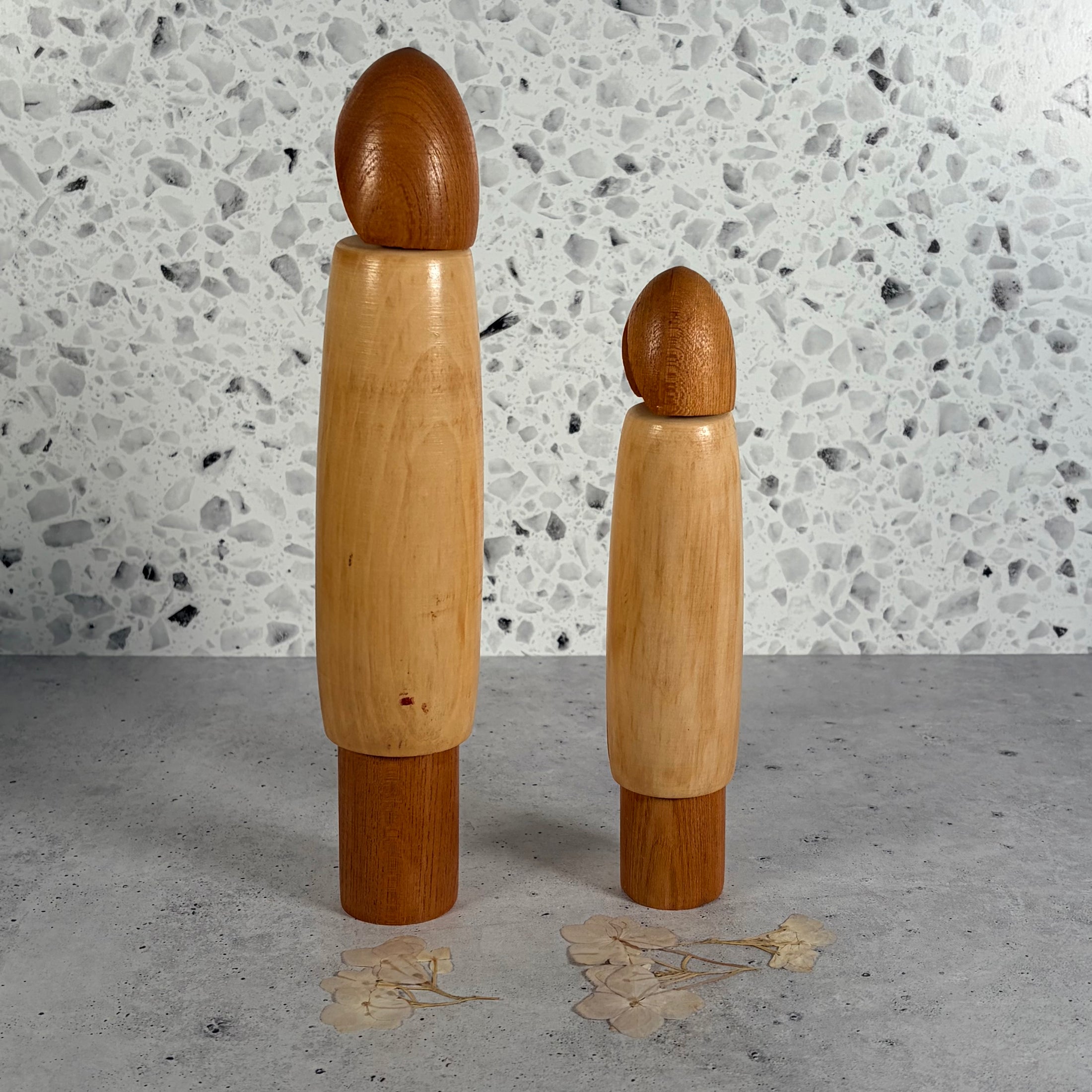 Vintage Shozan Shido Kokeshi dolls - Yukinko Snow Child - Set of 2