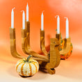 Load image into Gallery viewer, Vintage Handcrafted Wooden Folding Bird 6 Candle Holder
