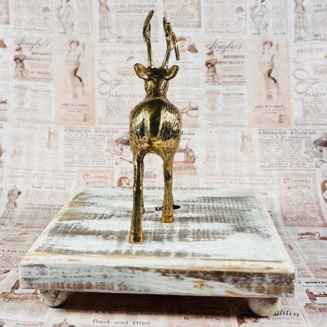 Large Solid Brass Vintage MCM Reindeer