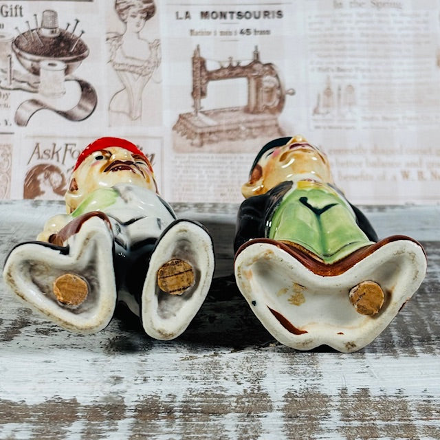 Circa 1940's-50's Set of Baseball Player and Umpire Salt and Pepper Shakers - Original Humor Style