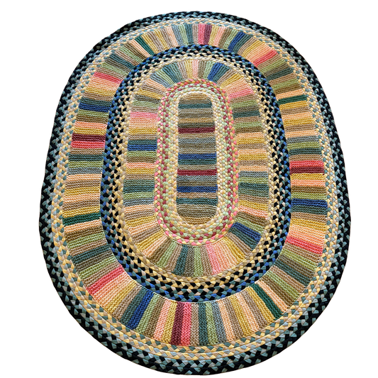 Circa 1992 - Vintage Judi Boisson Braided Rug - Cornfields Collection