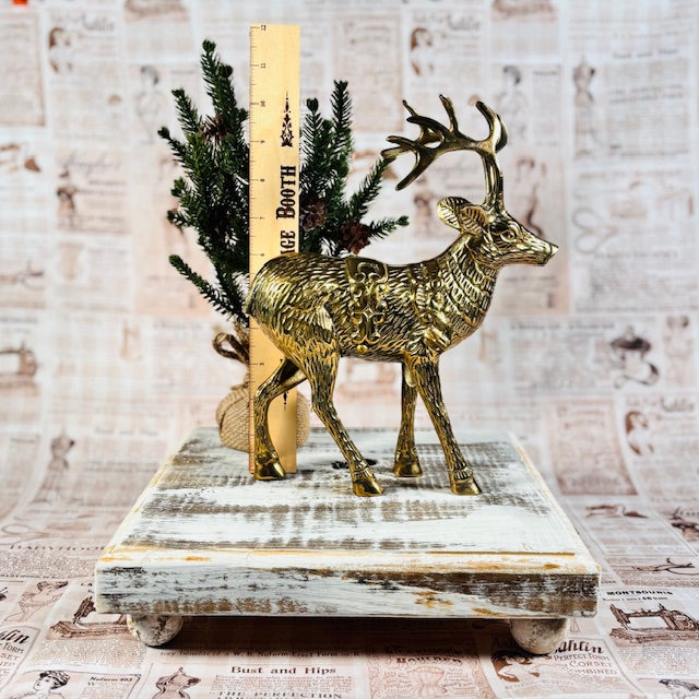 Large Solid Brass Vintage MCM Reindeer
