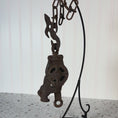 Load and play video in Gallery viewer, Vintage Double Pulley Fence Stretcher Block & Tackle & Swivel Hook w/ Gear Lock Mechanism
