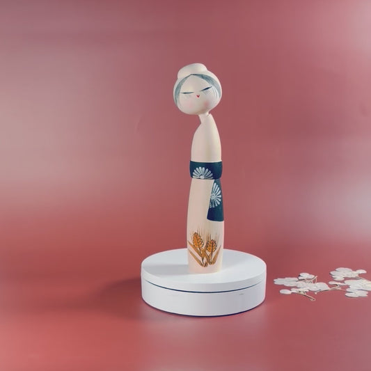 Circa 1960's - Vintage Sosaku Kokeshi Doll - Titled Minatsuki (June)