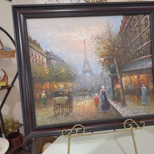Signed Oil Painting - Eiffel Tower in Paris